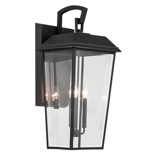 KICHLER 59121BKT Mathus 30.25 inch 3 Light Outdoor Wall Light with Clear Glass in Textured Black