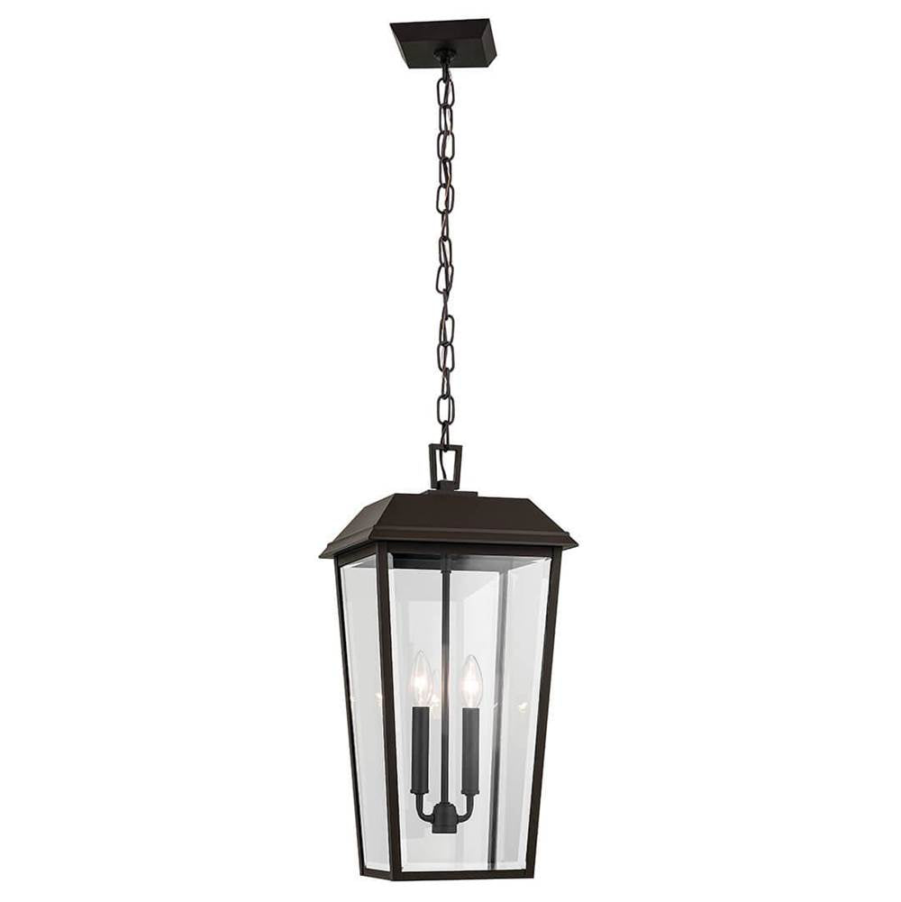 KICHLER 59122OZ Mathus 22 inch 2 Light Outdoor Pendant with Clear Glass in Olde Bronze