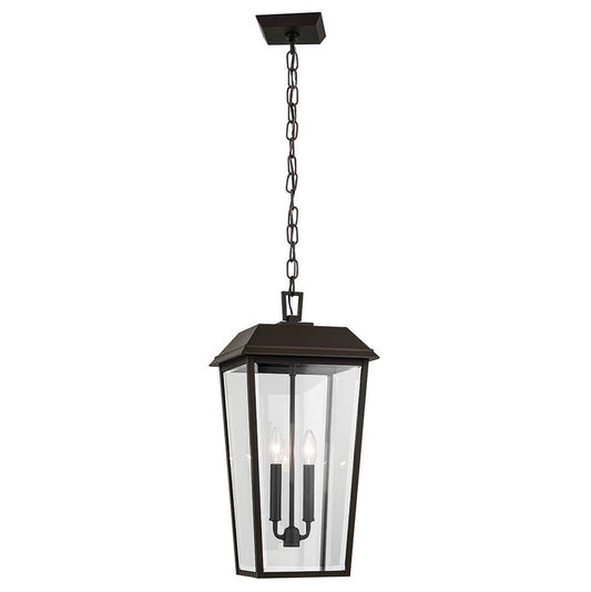 KICHLER 59122OZ Mathus 22 inch 2 Light Outdoor Pendant with Clear Glass in Olde Bronze