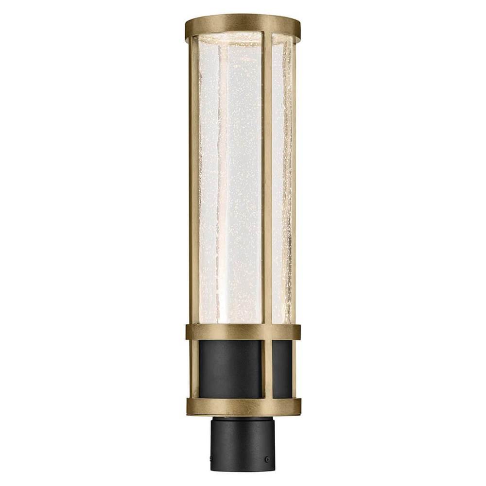 KICHLER 59142BKT Camillo 22.5 inch LED Outdoor Post Light with Clear Seeded Glass in Textured Black with Natural Brass