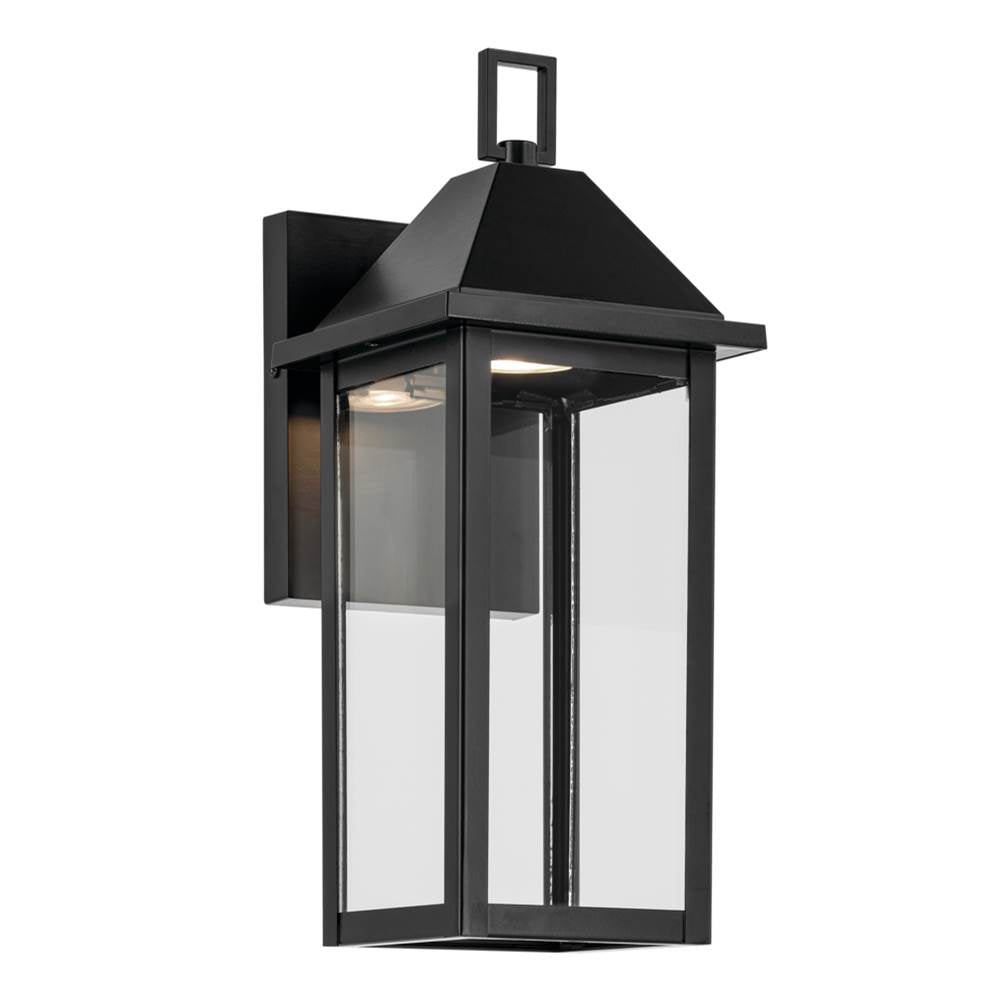KICHLER 59157BKDS Prin 14 Inch 1 Light Outdoor Darksky Wall Light With Clear Glass In Black