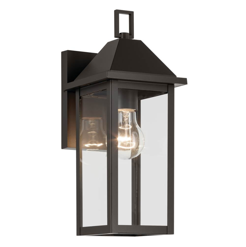 KICHLER 59157OZ Prin 14 Inch 1 Light Outdoor Wall Light With Clear Glass In Olde Bronze