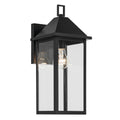 KICHLER 59158BK Prin 16.75 Inch 1 Light Outdoor Wall Light With Clear Glass In Black