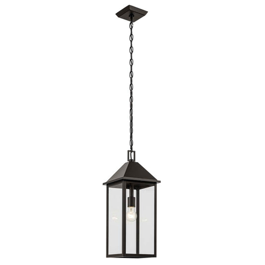 KICHLER 59160OZ Prin 22 Inch 1 Light Outdoor Pendant with Clear Glass in Olde Bronze