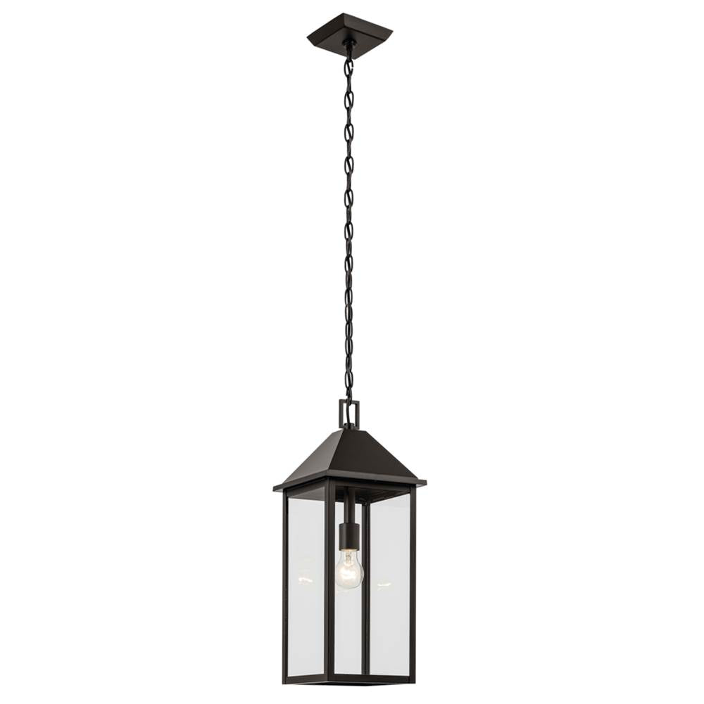 KICHLER 59160OZ Prin 22 Inch 1 Light Outdoor Pendant With Clear Glass In Olde Bronze