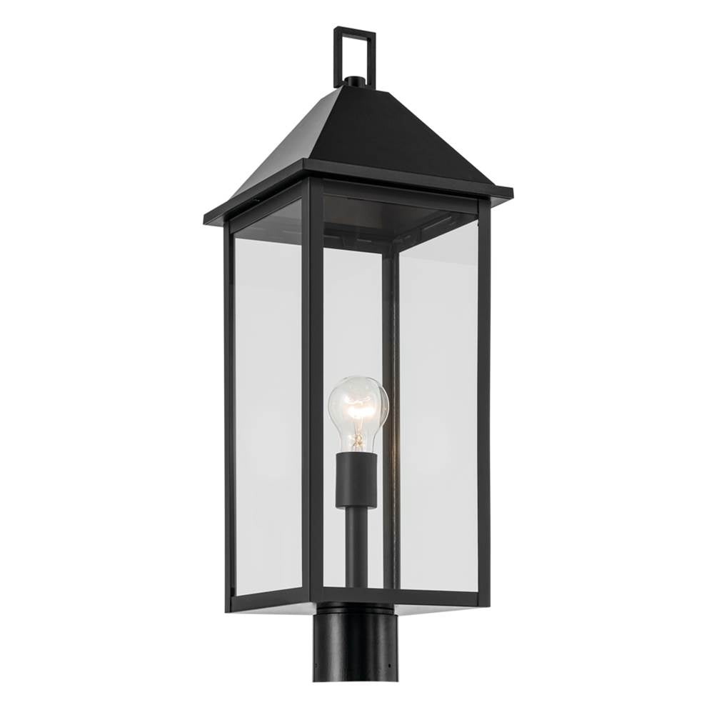 KICHLER 59161BK Prin 25 Inch 1 Light Outdoor Post Light With Clear Glass In Black