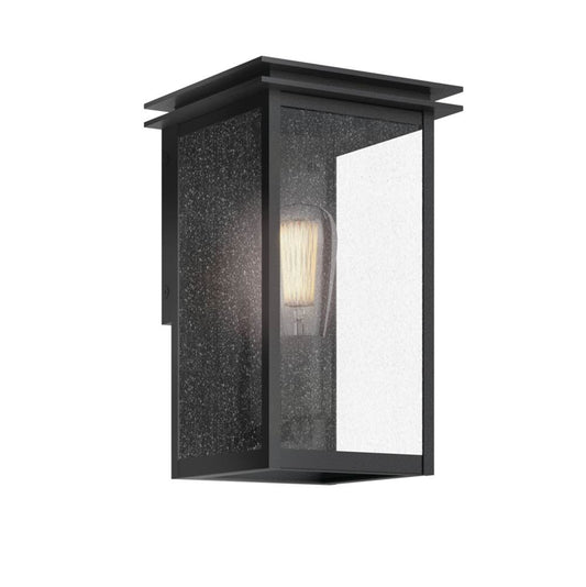 KICHLER 59540BKT Arkville 10 Inch 1 Light Outdoor Wall Light with Clear Seeded Glass in Textured Black