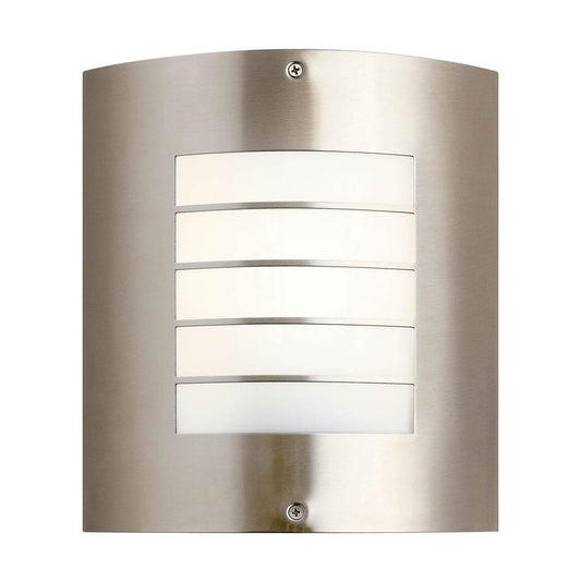 KICHLER 6040NI Newport 10.25" 1 Light Outdoor Wall Light with White Acrylic Diffuser in Brushed Nickel