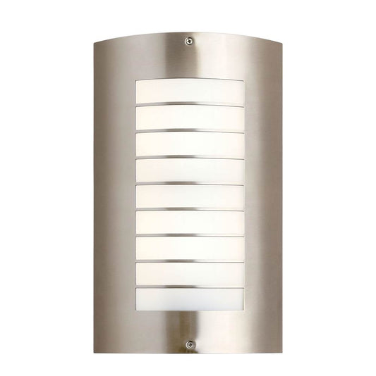 KICHLER 6048NI Newport 15.25" 1 Light Outdoor Wall Light with White Acrylic Diffuser in Brushed Nickel