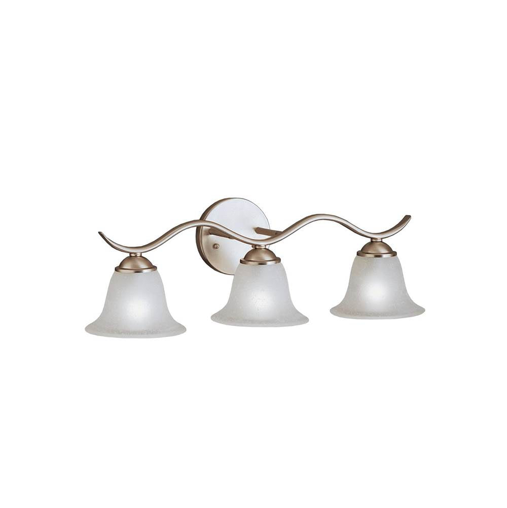 KICHLER 6323NI Dover 22.5" 3 Light Vanity Light with Etched Seeded Glass in Brushed Nickel