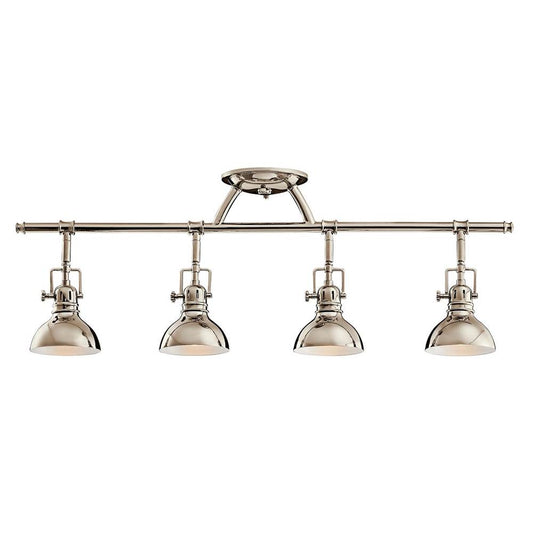 KICHLER 7704PN Hatteras Bay 31.25" 4 Light Halogen Fixed Rail Light with and Clear Fresnel Glass Lens Polished Nickel