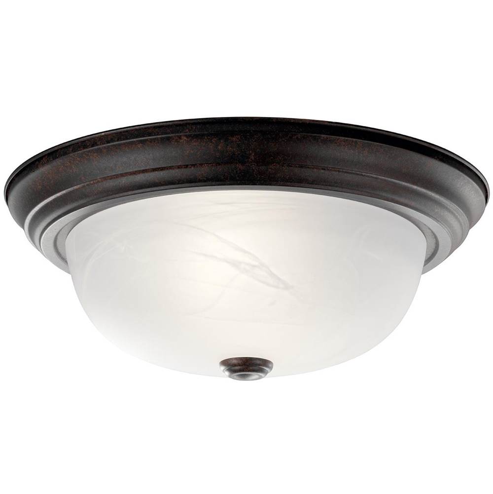 KICHLER 8109TZ 13.25" 2 Light Flush Mount Tannery Bronze