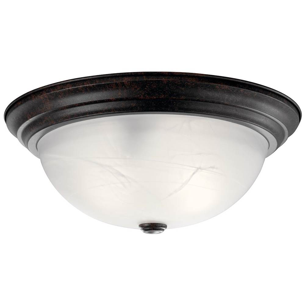 KICHLER 8110TZ 15.25" 3 Light Flush Mount Tannery Bronze