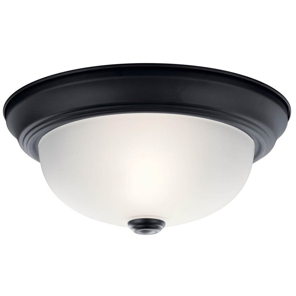 KICHLER 8111BK 11.25" 2 Light Flush Mount Black