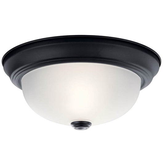 KICHLER 8111BK 11.25" 2 Light Flush Mount Black
