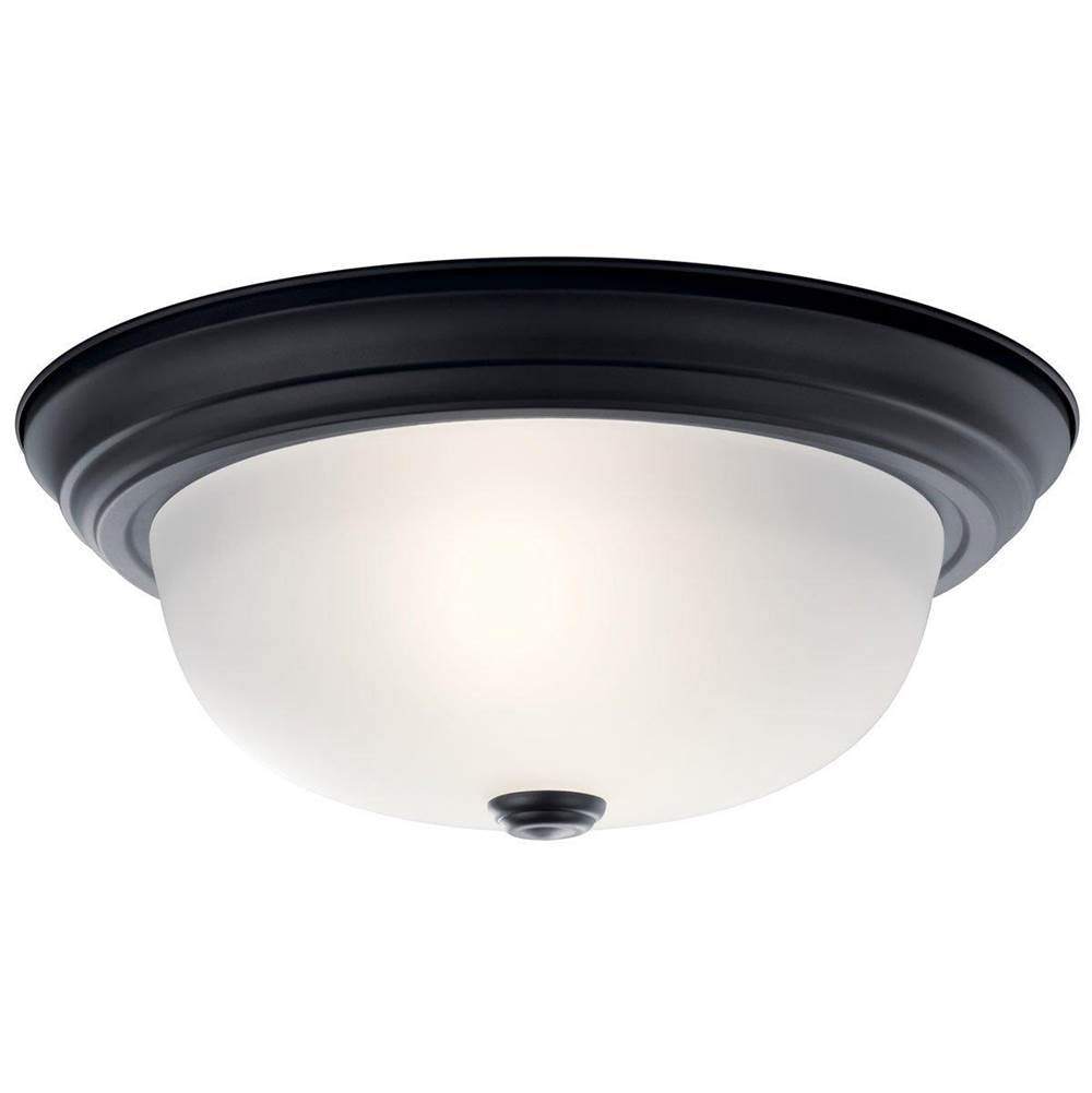 KICHLER 8112BK 13.25" 2 Light Flush Mount Black