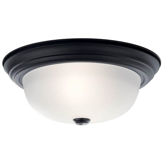 KICHLER 8112BK 13.25" 2 Light Flush Mount Black