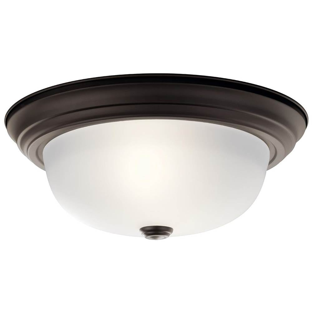 KICHLER 8112OZ 13.25" 2 Light Flush Mount Olde Bronze