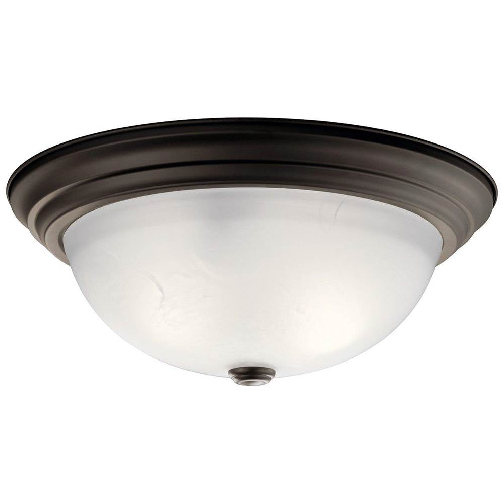 KICHLER 8116OZ 15.25" 3 Light Flush Mount Olde Bronze