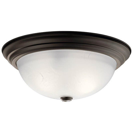 KICHLER 8116OZ 15.25" 3 Light Flush Mount Olde Bronze