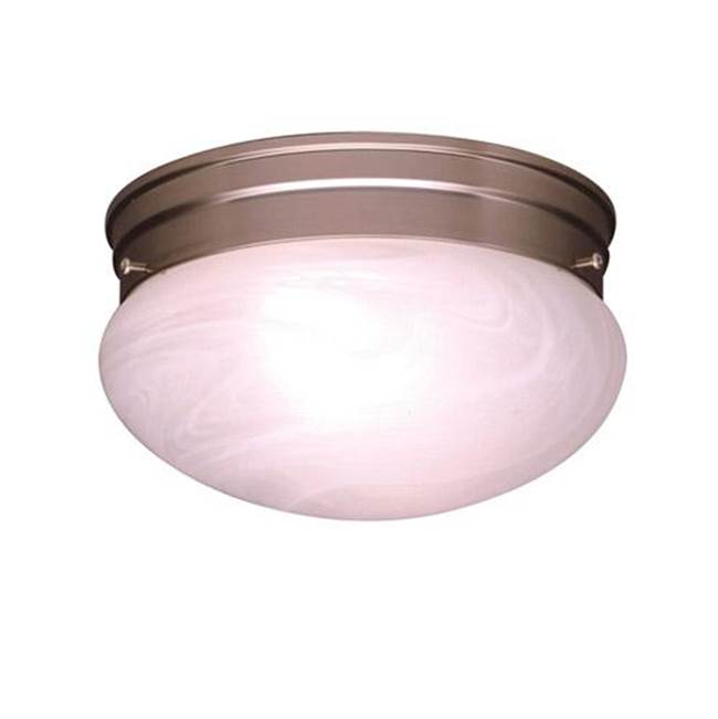KICHLER 8206NI Ceiling Space 7.5" 1 Light Flush Mount with Alabaster Swirl Glass in Brushed Nickel