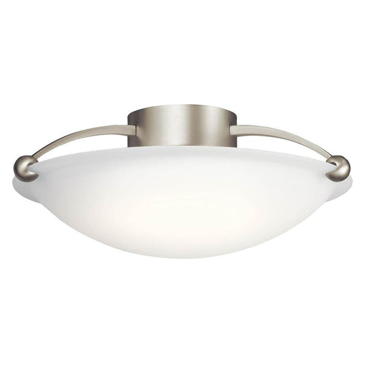 KICHLER 8406NI 17" 3 Light Semi Flush Brushed Nickel