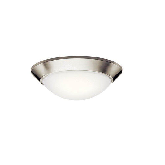 KICHLER 8882NI Ceiling Space 16.5" 2 Light Flush Mount with Satin Etched Cased Opal in Brushed Nickel