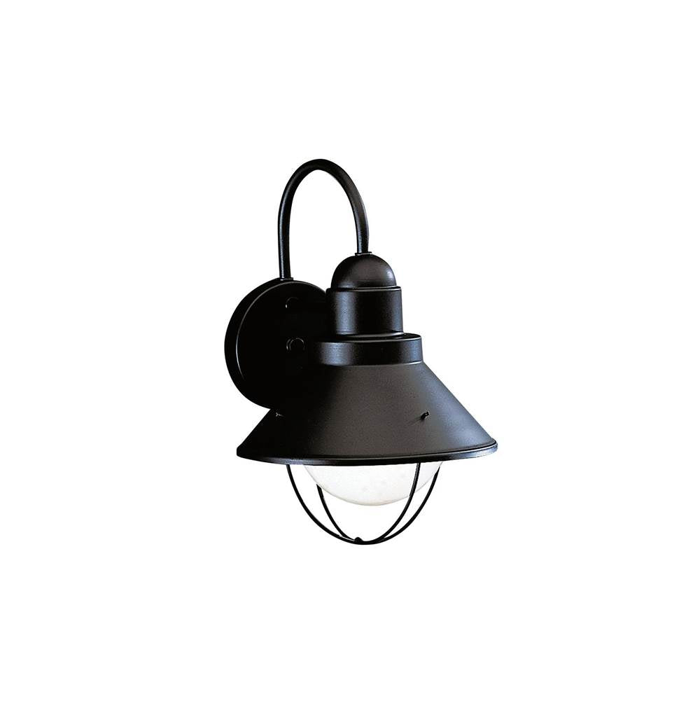 KICHLER 9022BK Seaside 12" 1 Light Outdoor Wall Light with Glass Globe Black