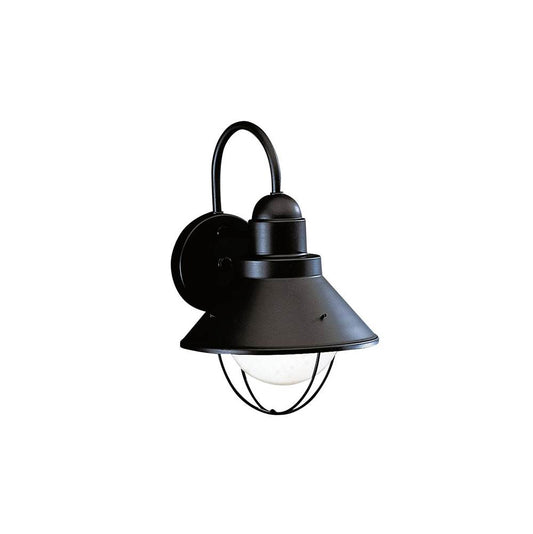 KICHLER 9022BK Seaside 12" 1 Light Outdoor Wall Light with Glass Globe Black