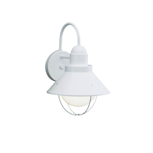 KICHLER 9022WH Seaside 12" 1 Light Outdoor Wall Light with Glass Globe White