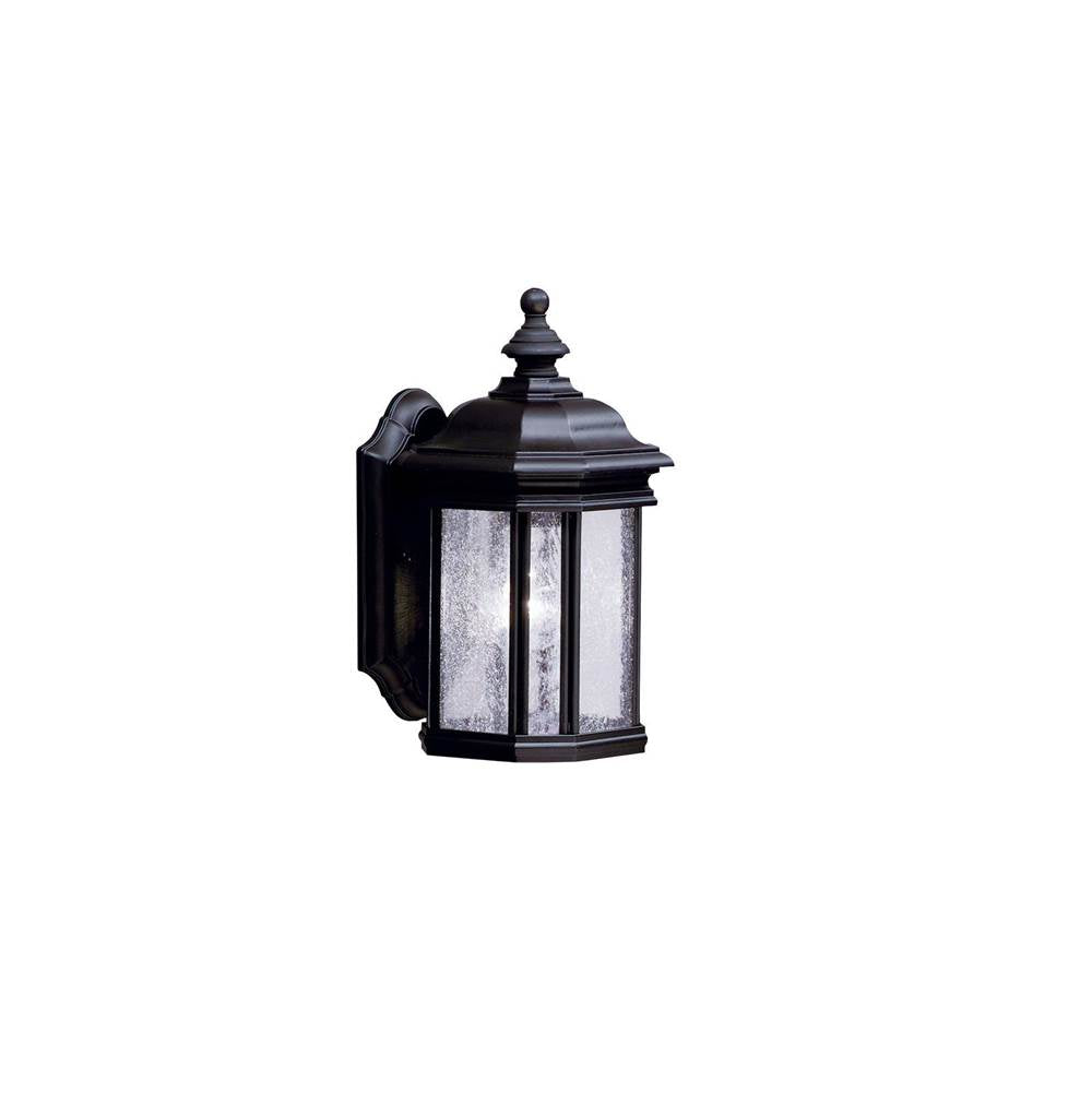 KICHLER 9028BK Kirkwood 13" 1 Light Outdoor Wall Light with Clear Seeded Glass in Black