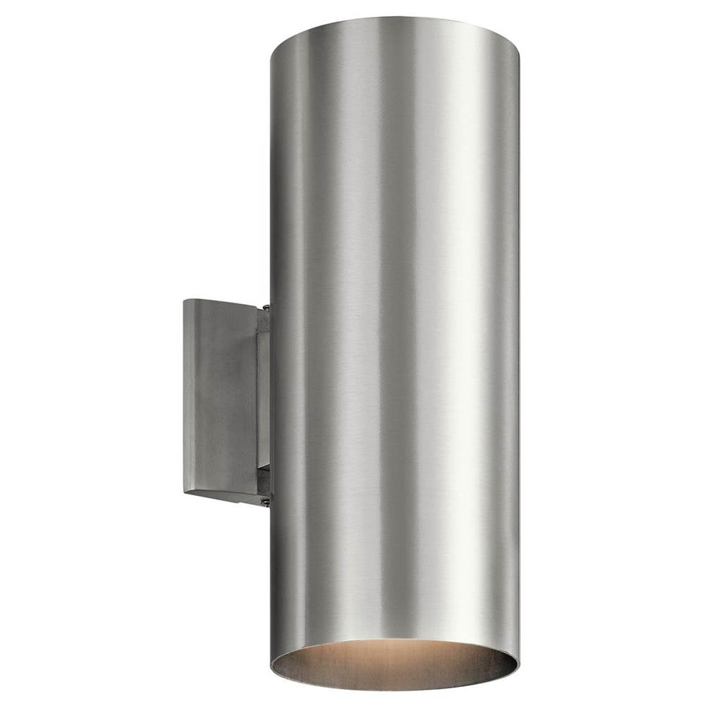 KICHLER 9246BA Cylinder 15" 2 Light Wall Light Brushed Aluminum