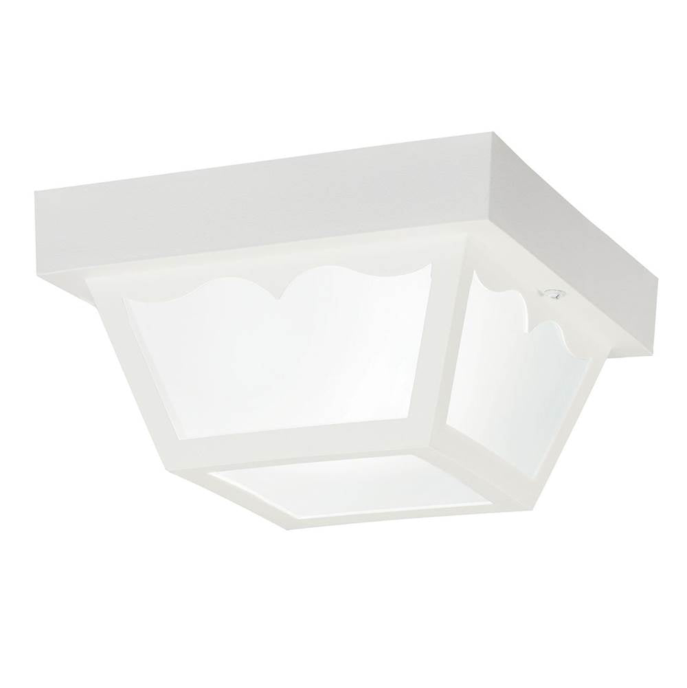 KICHLER 9320WH 8.5" Polypropylene 1 Light Flush Mount with Frosted Glass in White
