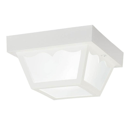 KICHLER 9320WH 8.5" Polypropylene 1 Light Flush Mount with Frosted Glass in White