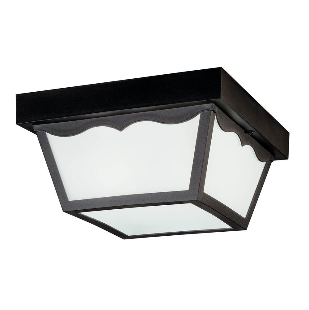 KICHLER 9322BK 10.5" Polypropylene 2 Light Flush Mount with Frosted Glass in Black