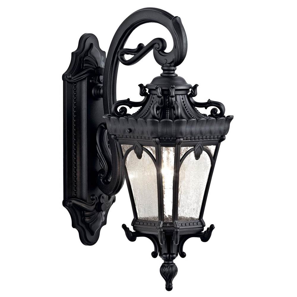 KICHLER 9356BKT Tournai 18" 1 Light Outdoor Wall Light with Clear Seeded Glass in Textured Black
