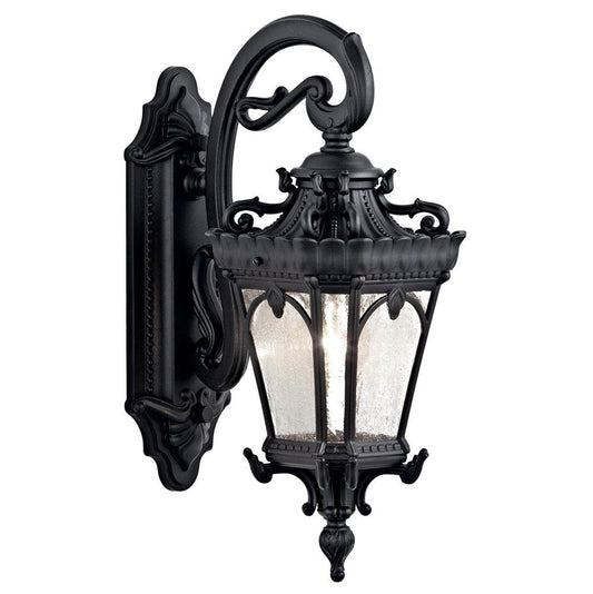 KICHLER 9356BKT Tournai 18" 1 Light Outdoor Wall Light with Clear Seeded Glass in Textured Black