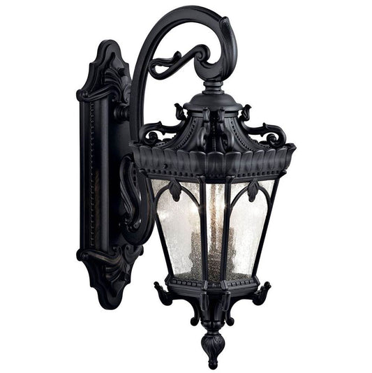 KICHLER 9357BKT Tournai 24" 2 Light Outdoor Wall Light with Clear Seeded Glass in Textured Black
