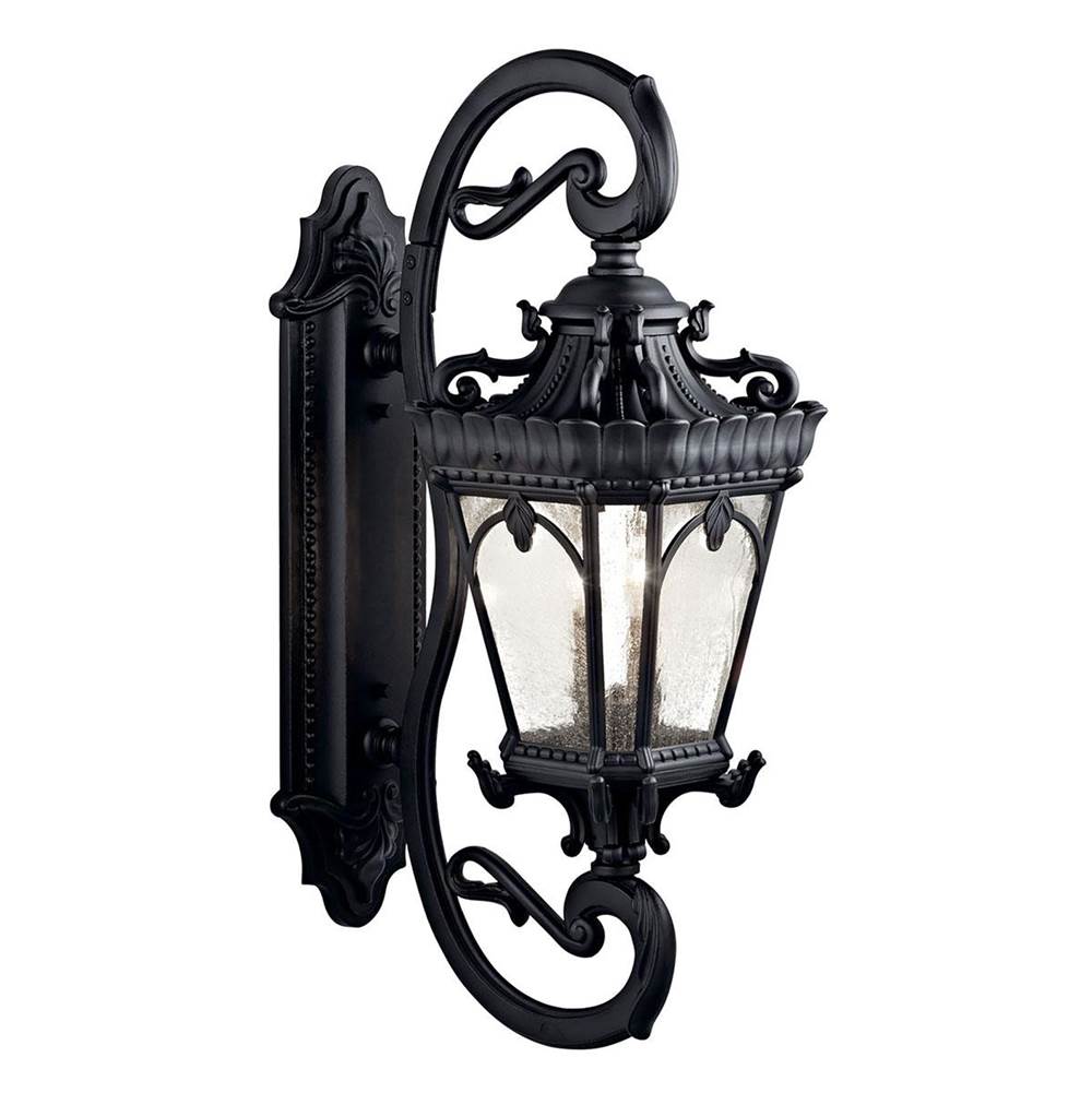 KICHLER 9359BKT Tournai 37.75" 4 Light Outdoor Wall Light with Clear Seeded Glass in Textured Black
