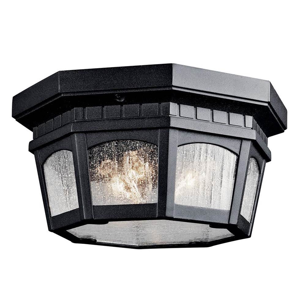KICHLER 9538BKT Courtyard 2 Light Flush Mount Textured Black