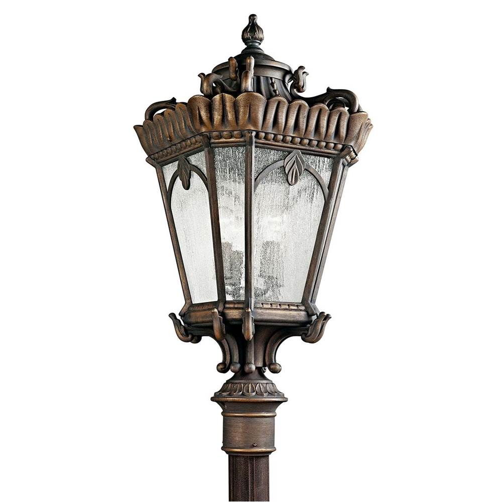 KICHLER 9565LD Tournai 37.5" 4 Light Outdoor Post Light with Clear Seeded Glass in Londonderry