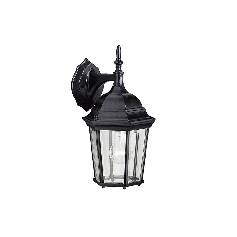 KICHLER 9650BK Madison 14.75" 1 Light Outdoor Wall Light with Clear Beveled Glass in Black