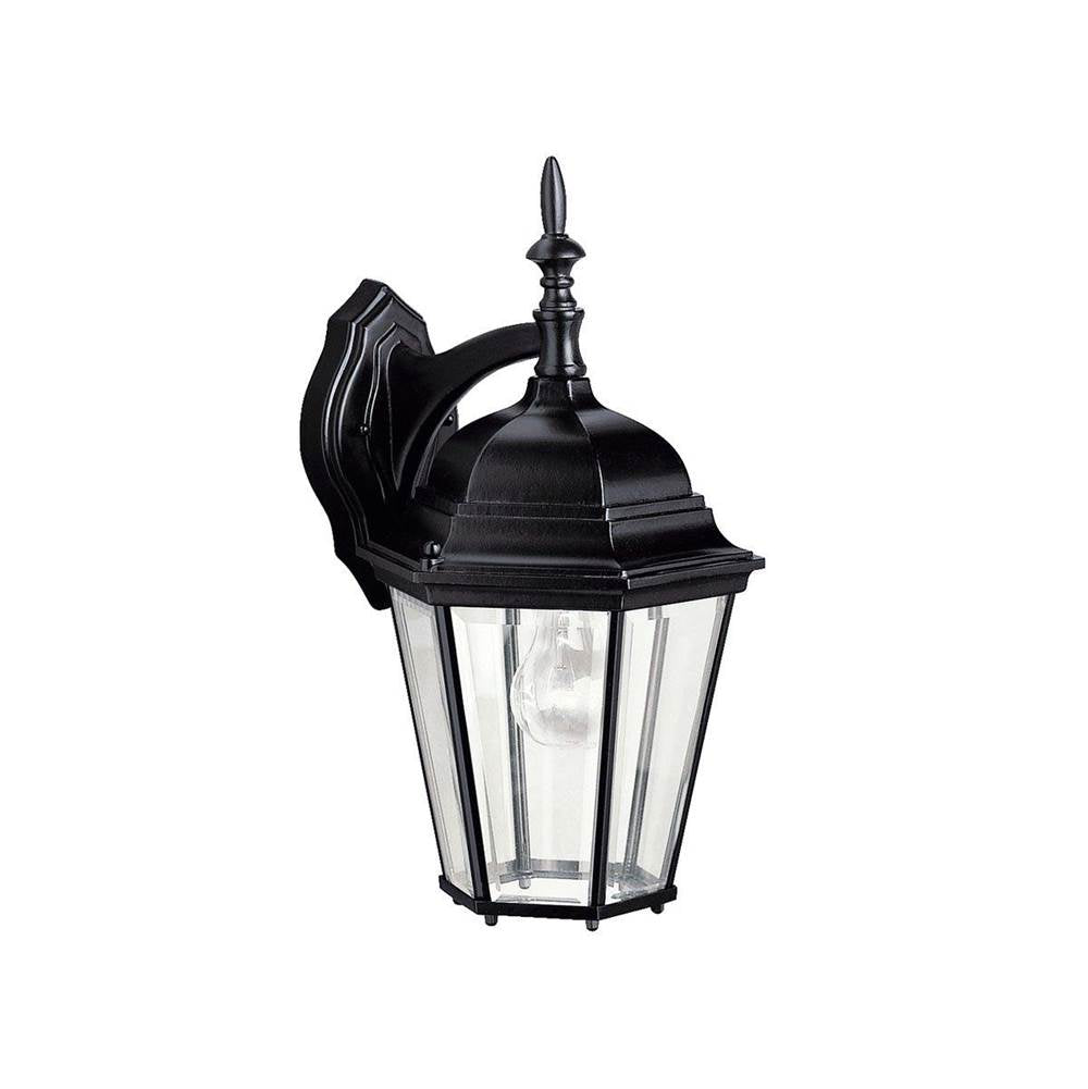 KICHLER 9655BK Madison 17" 1 Light Wall Light with Clear Beveled Glass in Black