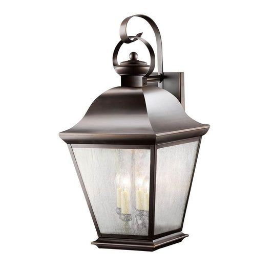 KICHLER 9704OZ Mount Vernon 27.75" 4 Light Outdoor Wall Light with Clear Seeded Glass in Olde Bronze