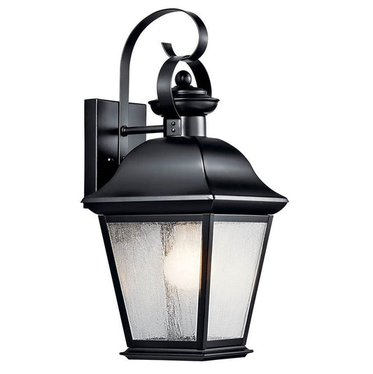 KICHLER 9708BK Mount Vernon 16.75" 1 Light Outdoor Wall Light with Clear Seeded Glass in Black