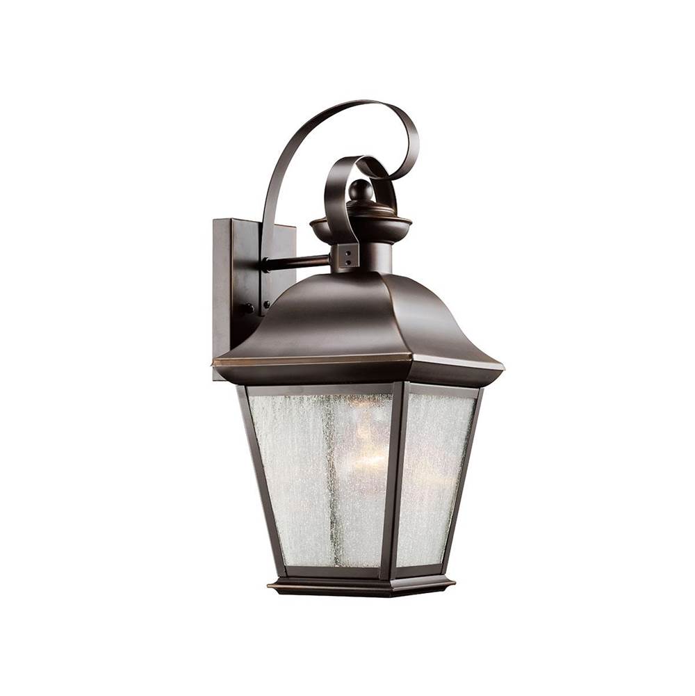 KICHLER 9708OZ Mount Vernon 16.75" 1 Light Outdoor Wall Light with Clear Seeded Glass in Olde Bronze
