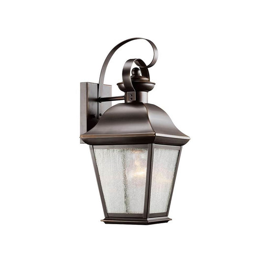 KICHLER 9708OZ Mount Vernon 16.75" 1 Light Outdoor Wall Light with Clear Seeded Glass in Olde Bronze