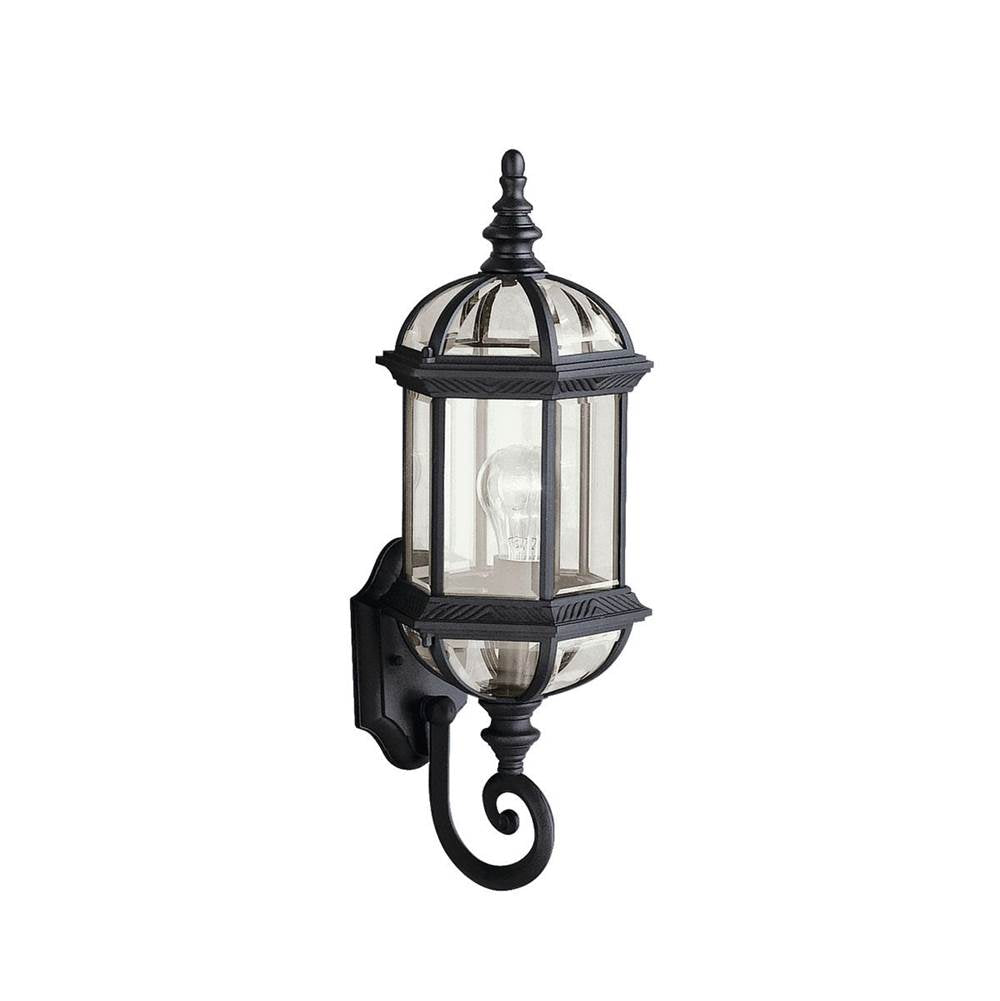 KICHLER 9736BK Barrie 21.75" 1 Light Outdoor Wall Light with Clear Beveled Glass in Black