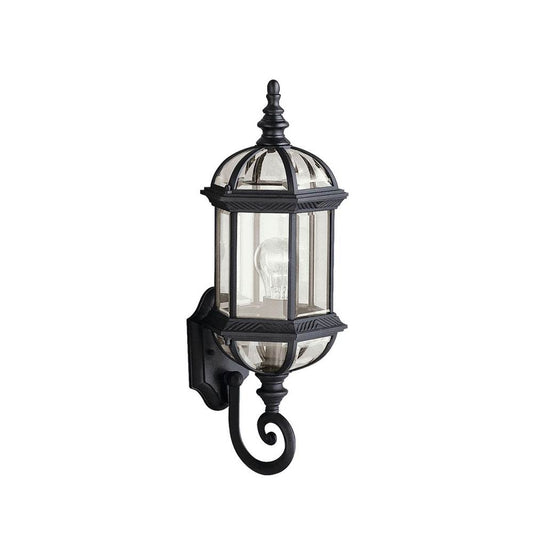 KICHLER 9736BK Barrie 21.75" 1 Light Outdoor Wall Light with Clear Beveled Glass in Black