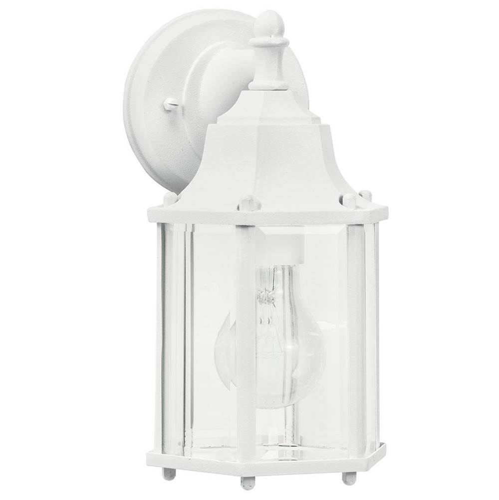 KICHLER 9774WH Chesapeake 10.25" 1 Light Outdoor Wall Light with Clear Beveled Glass in White